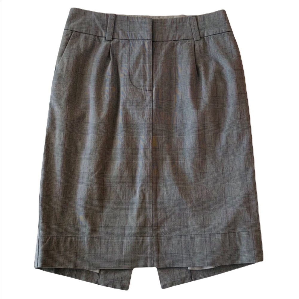 ELEVENSES GRAY PLAID RED STRIPE PENCIL SKIRT SIZE 2
